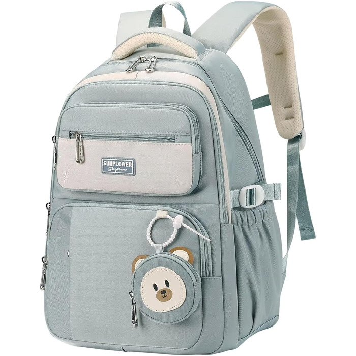 Шкільний рюкзак для підлітків (дівчаток та хлопців) - водонепроникний, великий, для школи, подорожей, повсякденного використання (блакитний)