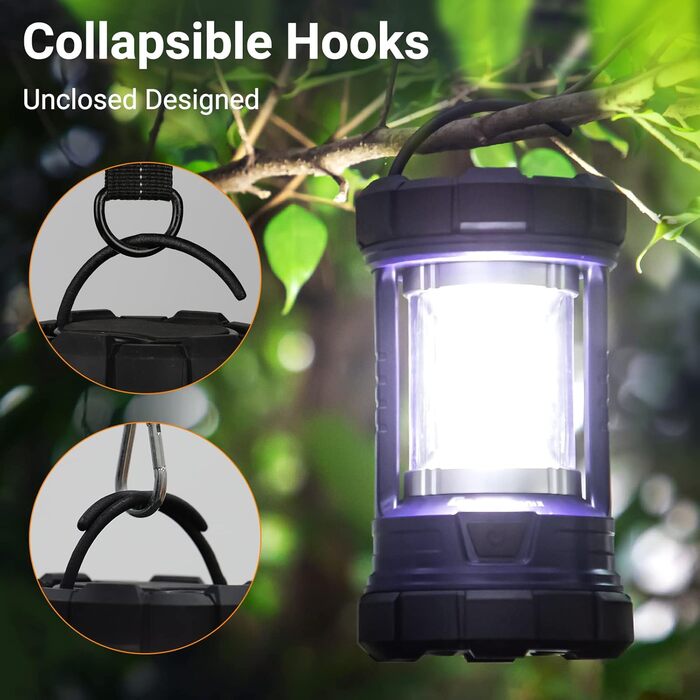 Camping Lantern, 3200LM Bright Camping Lights, 4600mAh Power Bank & Rechargeable LED Lantern, Dimmable Searchlight with 5 Light Modes Flashlight, Emergency Light for Power Outages (Navy blue)