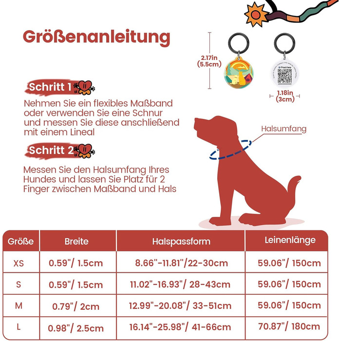 Набір повідка та нашийника для собак, регульований, для щоденних прогулянок, червоний, XS (22-30 см, повідка 1.5 м)