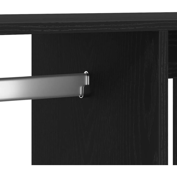 vidaXL Wardrobe with Open Shelf, 3 Side Shelves, Wheels, Coat Rack, Wardrobe, Bedroom Wardrobe, White, 80x40x110cm, Wood-Based Material (Black Oak)