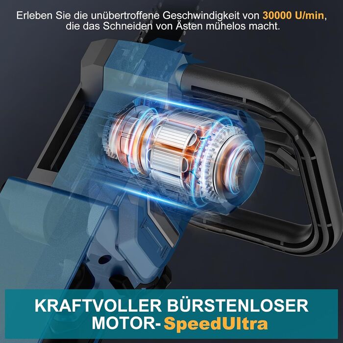 Акумуляторна міні-пила PowerCut X13: 6 дюймів, 8000mAh, автоматичний змащувач, для стрижки гілок та дерева