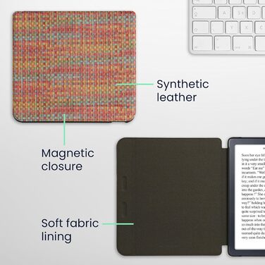 Чохол-книжка kwmobile для Kobo Libra Colour/Tolino Vision Color - яскравий у клітинку (жовто-червоно-зелений)