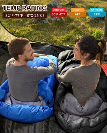 Сплячий мішок Sportneer Outdoor - ковдровий спальний мішок 3-4 сезони для дорослих, теплий, для кемпінгу, подорожей та активного відпочинку, 200x85 см, чорний