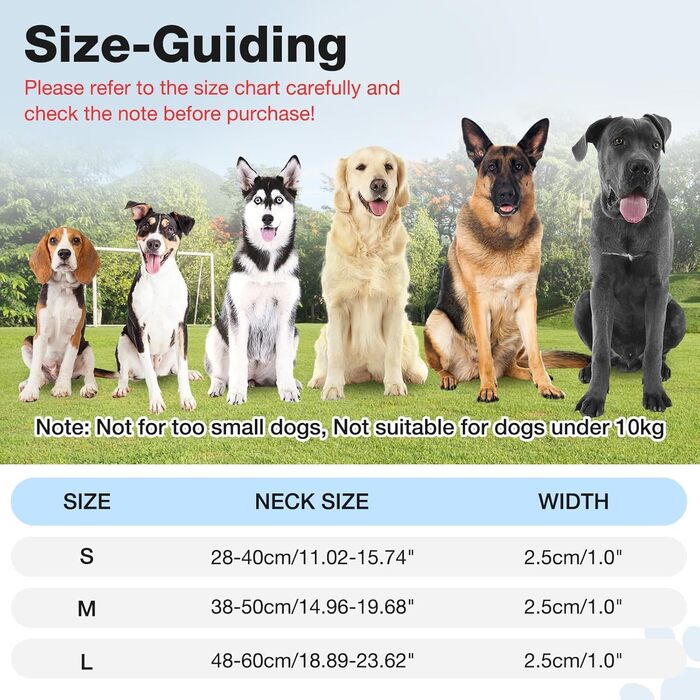 Світлодіодне нашийник для собак Leuchthalsband PcEoTllar, вологостійкий, 7 кольорів, регульований, для малих та великих собак, чорний, S-Upgrade