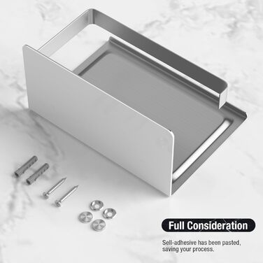 Тримач туалетного паперу HITSLAM без свердління, нержавіюча сталь з полицею, самоклеючий, для ванної кімнати