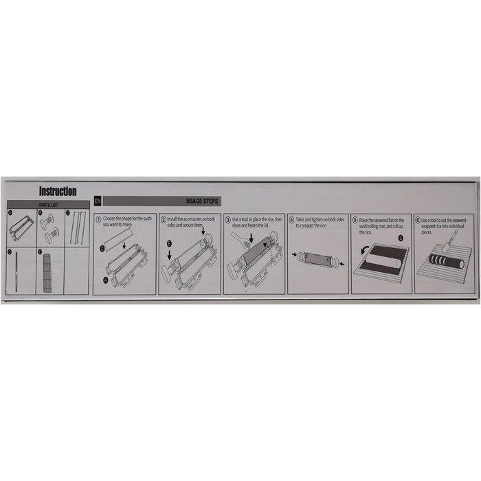 Набір для приготування суші: 3 форми, ролер, бамбукова килимок, палички. DIY для початківців та сім'ї