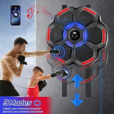 Музична боксерська машина JUOIFIP для дітей та дорослих, Bluetooth бокс-автомат з рукавичками, електронна боксерська машина для дому, фітнес-тренування в приміщенні (Стиль 2)