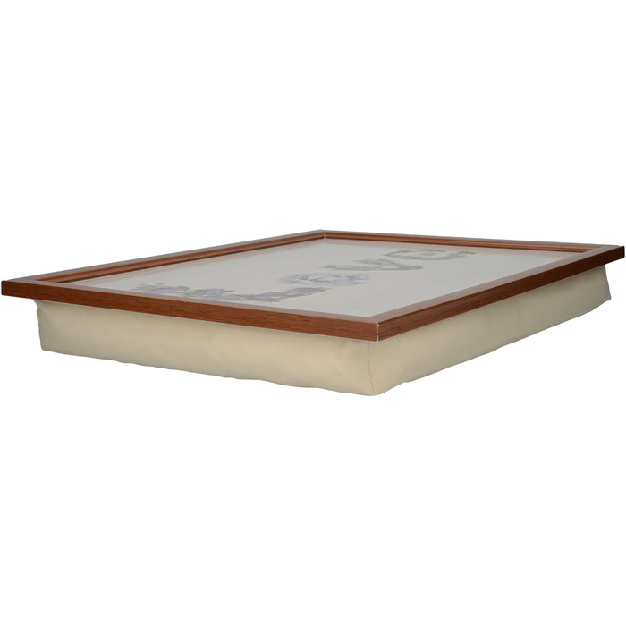 CREATIVE TOPS Everyday Use at Home Cushioned Beanbag Knee Table with 'Floral Love' Decorative Print, 44 x 34 cm (44.5 x 34.3 cm), MDF, Cream/Green, 43.8 x 33.8 x 9.5 cm