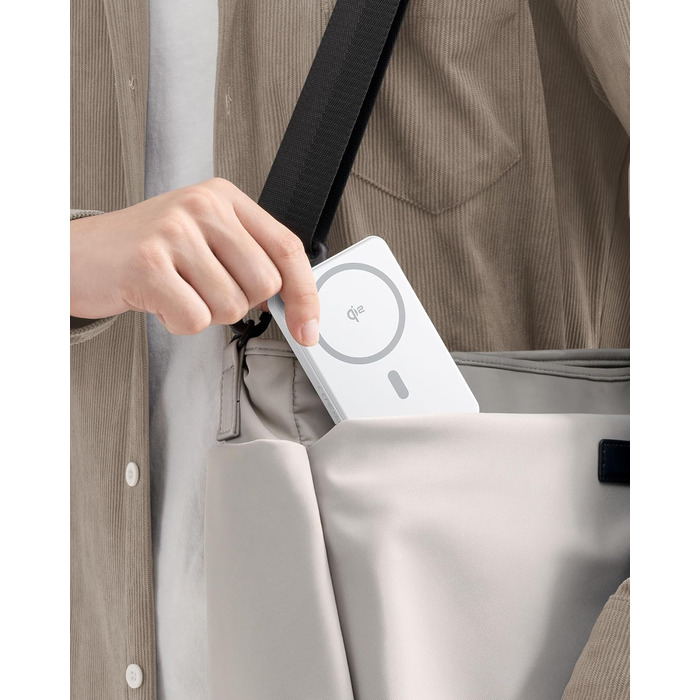 Power Bank Baseus 10000mAh з MagSafe Qi2, 22.5W PD, USB-C, Білий