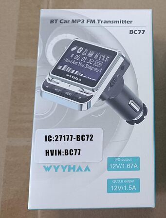 FM-трансмітер LEIDIMUS Bluetooth для авто, бездротова гарнітура, MP3-плеєр, USB-зарядка, з пультом дистанційного керування