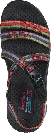 Сандалі жіночі Skechers Reggae Sew Me Boho плетені з ремінцями, чорно-різнокольорові, 36 EU