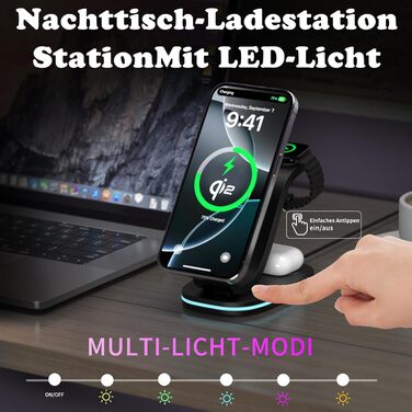 Зарядний станція Aimtel Schwanenhals 3-в-1 Qi2 MagSafe для Apple Watch, iPhone 17 Pro Max/17/16/15 та AirPods (30W, білий/чорний)