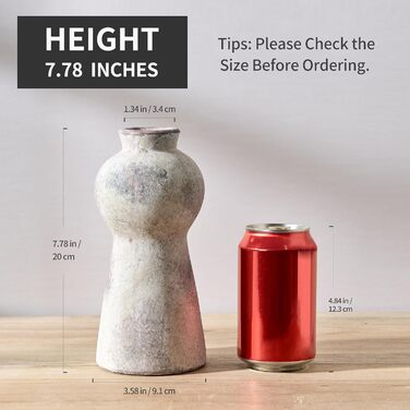 Керамічна ваза, блакитно-коричневий дизайн, ваза в скандинавському стилі для декору, сучасна ваза для вітальні, спальні, кухні, передпокою, ванної кімнати (натуральний коричневий, 20 см)