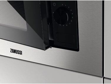Вбудована мікрохвильова піч Zanussi ZMSN5SX, 17 л, 700 Вт, вбудована, чорний/нержавіюча сталь