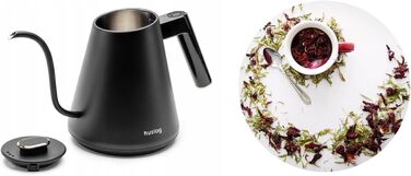 Huslog Electric Gooseneck Kettle with Temperature Control - 1 Liter, Black