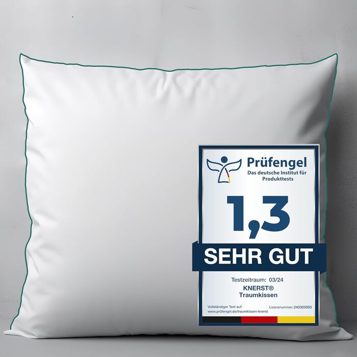 Snuggle-worthy dream pillows - Made in Germany. Pillows 80x80 - 80x80 cm head pillows for seductively soft nights - ergonomic sleeping pillow ideal for every sleeping position - Öko-Tex padding.