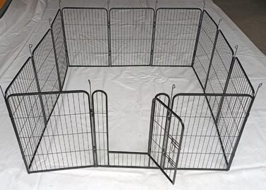 Вигул для цуценят, вольєр, клітка для собак, огорожа для собак, клітка для тварин, огорожа для тварин, клітка для собак з гратами, вигул для тварин, клітка для транспортування, вигул для кроликів, кемпінговий забір, кемпінговий вольєр, 12-TLG., 80 см, клі