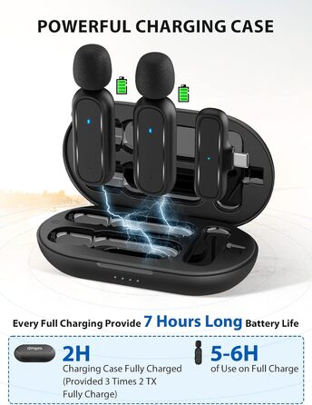 Мікрофон Lavalier Moman Handy Mini: бездротовий мікрофон для iPhone, YouTube, TikTok, Live-Streaming (чорний)