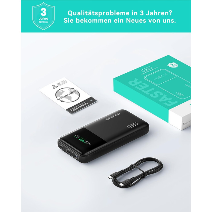 Power Bank INIU 27000mAh 140W з USB-C: заряд для телефону, ноутбука, MacBook, iPad, iPhone, Samsung