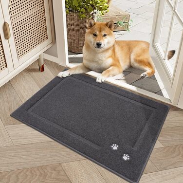 Килимок для дому BEQHAUSE 80 x 120 см, килимок для входу, миється, для переднього/заднього входу, вхід, коридор (50 x 80 см, темно-сірий)