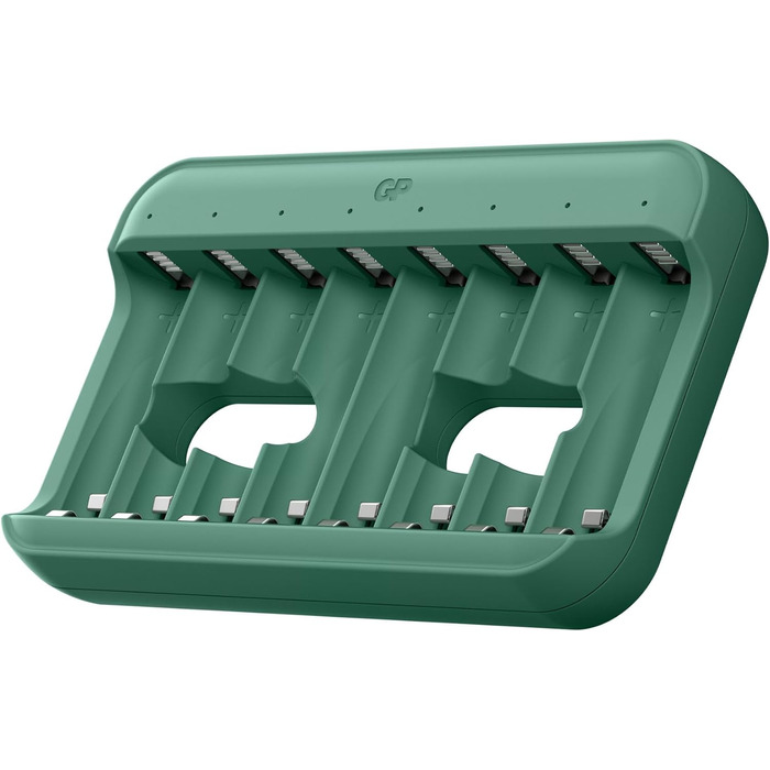 Зарядний пристрій для акумуляторів GP Charge&Save AA AAA з USB-C, 4 слоти, швидка зарядка, LED-індикатор, компактний дизайн