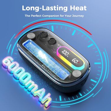 Електричні грілки для рук 2 шт. з RGB-підсвічуванням, 4 режими нагріву та цифровим дисплеєм, портативні міні-грілки для рук - подарунок для чоловіків та жінок