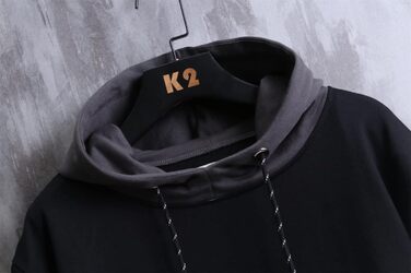 Худі чоловіче GURUNVANI з па́тчворком, чорний, розмір S