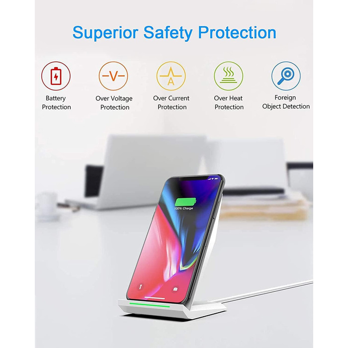 Бездротовий зарядний пристрій NANAMI 20W USB-C для iPhone 17/16/15/14/13/12/11 Max/XR/Pro/Mini, Samsung Galaxy S26/S25/S24/S23 Plus/Ultra – Білий