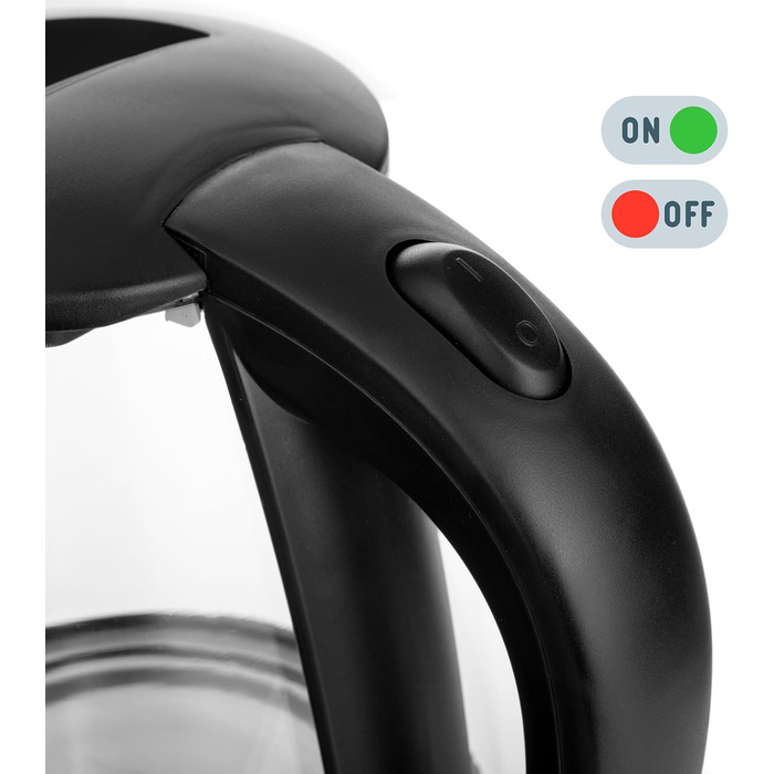 Скляний електрочайник Lehmann LHOEK-2220C 2л, 2200W з підсвіткою та декорованим цоколем