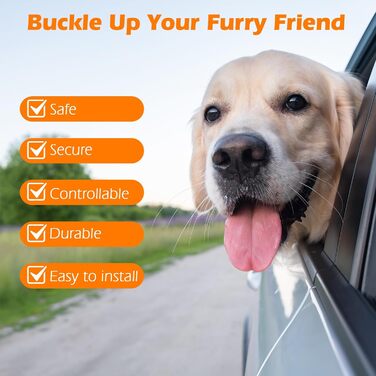 Автомобільний поводок-пояс для собак PetBonus: безпечний та надійний, для малих, середніх та великих собак (чорний)