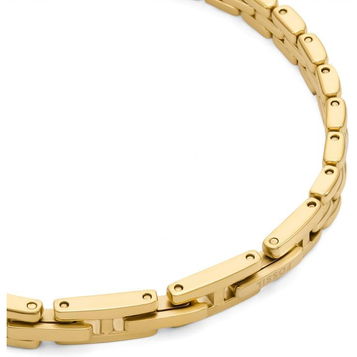 Чоловічий браслет Fossil з нержавіючої сталі або шкіри з надійним застібкою-годинником. Сріблястий та чорний (Баттер-Голд)