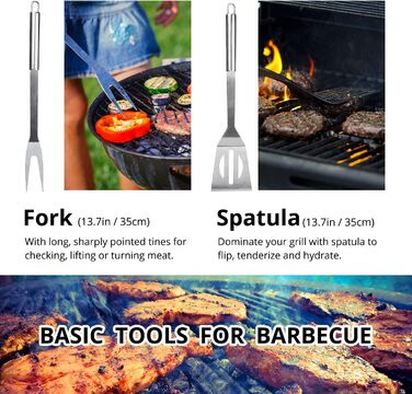 Набір інструментів для гриля, професійний, 9 предметів. Зручна сумка для перенесення. Ідеальний подарунок для чоловіків