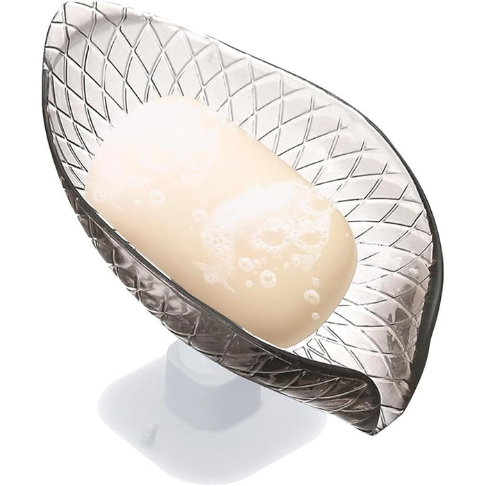 Чорна мильниця з присоском | Прозора мильниця для душу та ванни | Підставка для мила, щіток та аксесуарів