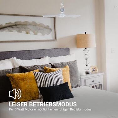 Стелянка вентилятор Bestlivings білий з кабелем 5м, Ø40 см, 220V, 5W