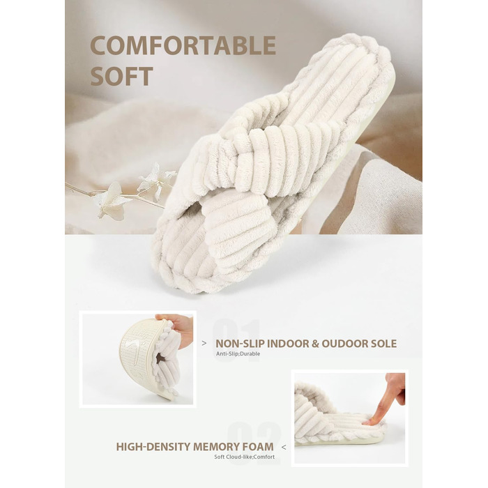 Жіночі домашні тапочки Star Vibe - м'які, пухнасті, бежеві, 40/41 EU