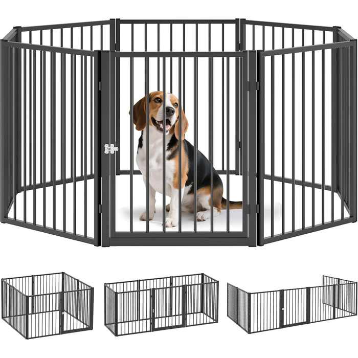 Вольєр для собак PawHut 76 см, сталевий, чорний, 240 x 120 x 76 см, 240л