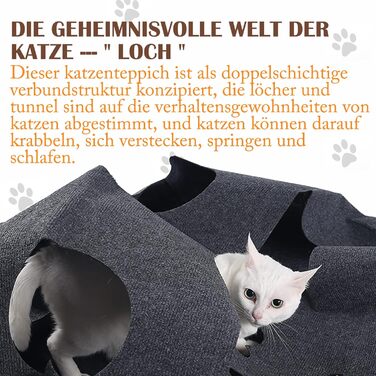 Cat Carpet, Interactive Activity Cat Play Mat, Cat Activity Play Mat for Intelligence Toys with Your Cat 100x100CM 1PCS (Gray)
