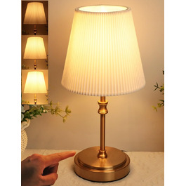 Торшер на тумбочку з сенсорним керуванням, регульована яскравість, 31.5 см, ретро стиль, латунь. Ідеально для вітальні, спальні, як подарунок на Новий Рік.