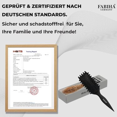 Щітка для волосся Lockenbürste Premium - для кучерявого волосся, біо-щітка з щетиною дикого кабана, оригінальна 3-в-1 для створення локонів (чорна)