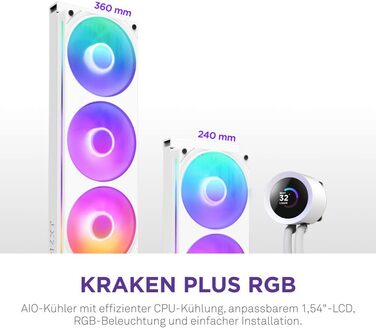 NZXT Kraken: Система водяного охолодження CPU з LCD-дисплеєм – 280 мм, Чорний