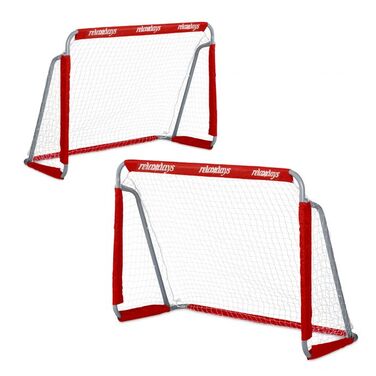 Relaxdays Football Goal Set, 2-Piece, Red