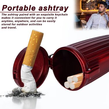 BYZESTY Cigarette Ashtrays, 2 Pack Mini Portable Ashtrays Odor-Proof, Travel Ashtrays, Portable Ashtrays for On-the-Go Odor-Proof, Portable Ashtray for Travel (A)