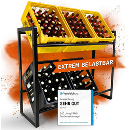 D&D Living® CRINO Beverage Crate Shelf 6 Crates | The Original Beverage Crate Shelf | Maximum Stability and Easy Assembly | Developed in Austria
