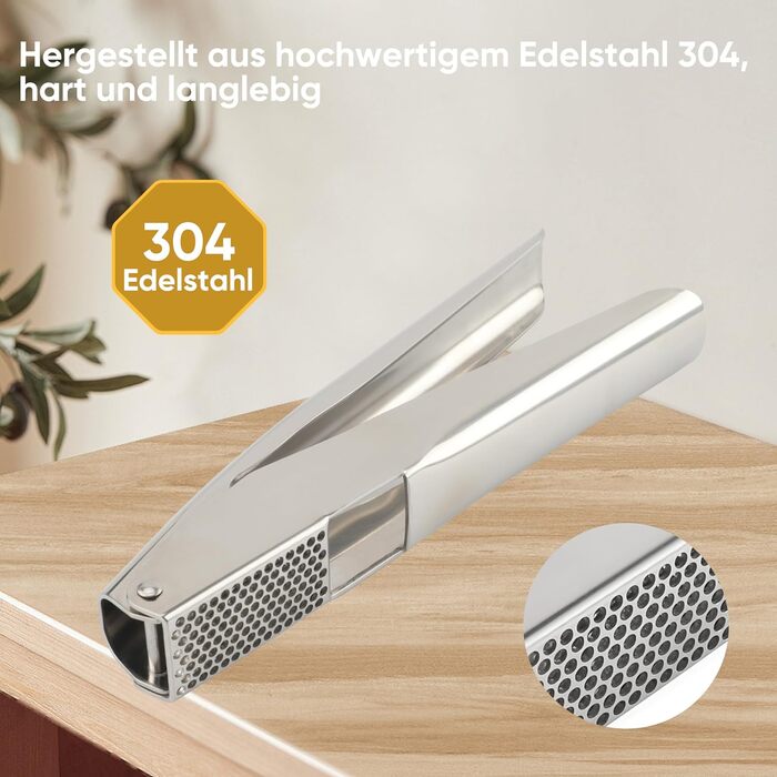 Прес для часнику та імбиру з нержавіючої сталі YSQ-01 - для кухні, ресторану, барбекю та дому