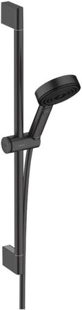 Hansgrohe Pulsify Select S Shower Set, water-saving showerhead with hose and holder, adjustable, handheld shower with 3 spray patterns (Relaxation), Mattweiß (Mattschwarz, 0.65m Set, 3 spray patterns)
