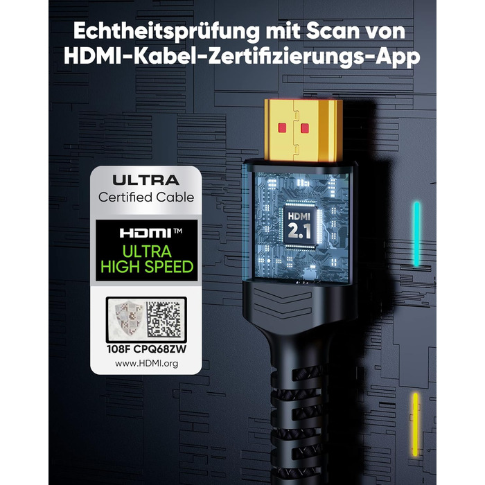 HDMI кабель Highwings 2PACK 3м (8K, 4K, 2.1, 48Gbps, eARC, HDCP 2.2/2.3, DTS:X, HDR)