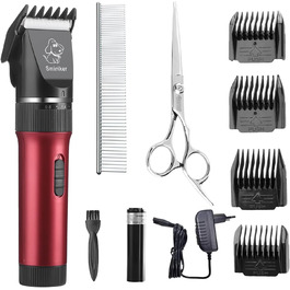 Професійна машинка для стрижки шерсті тварин Tierhaar: безшумна, акумуляторна, бездротова, для котів, собак, коней. Комплект професійного грумера