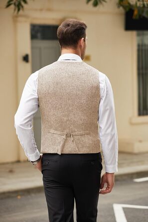 Жилет чоловічий COOFANDY Casual Business, світло-бежевий, Slim Fit (3XL)