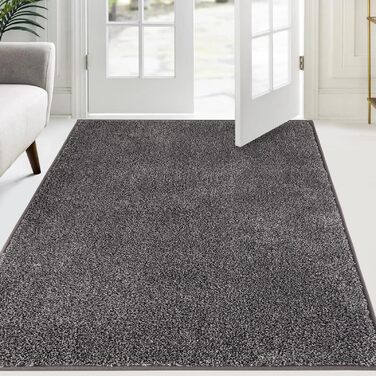 Килимок для дому 50x80 см, антиковзаючий, машинне прання, для собак, вхід, порог, коридор, водопоглинаючий, сіро-чорний