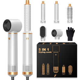 Набір для укладки волосся 6 в 1: фен-щітка, плойка, випрямляч, термощітка, фен, локони. 110000 об/хв.